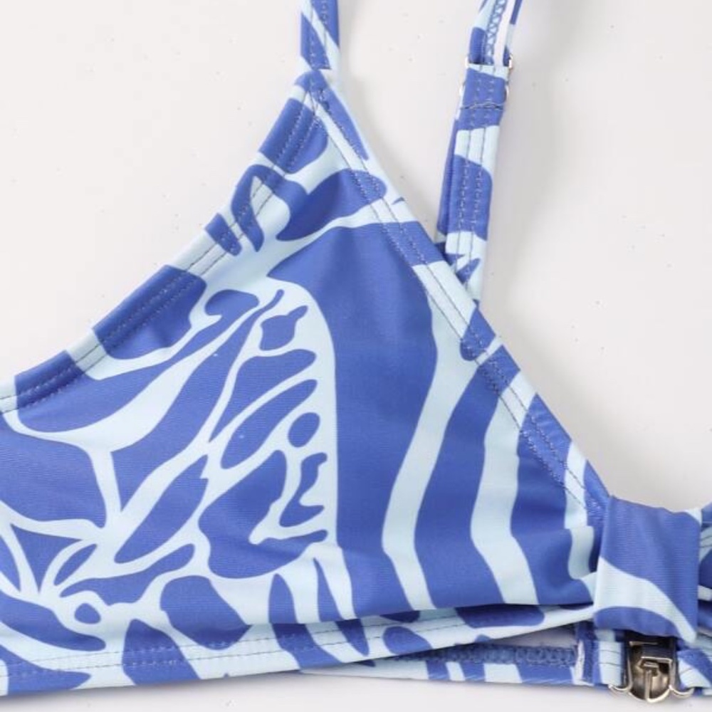 💙. Print Bikini Swimsuit & Cover Up Pants Set (3 piece) NWT - Picture 5 of 12